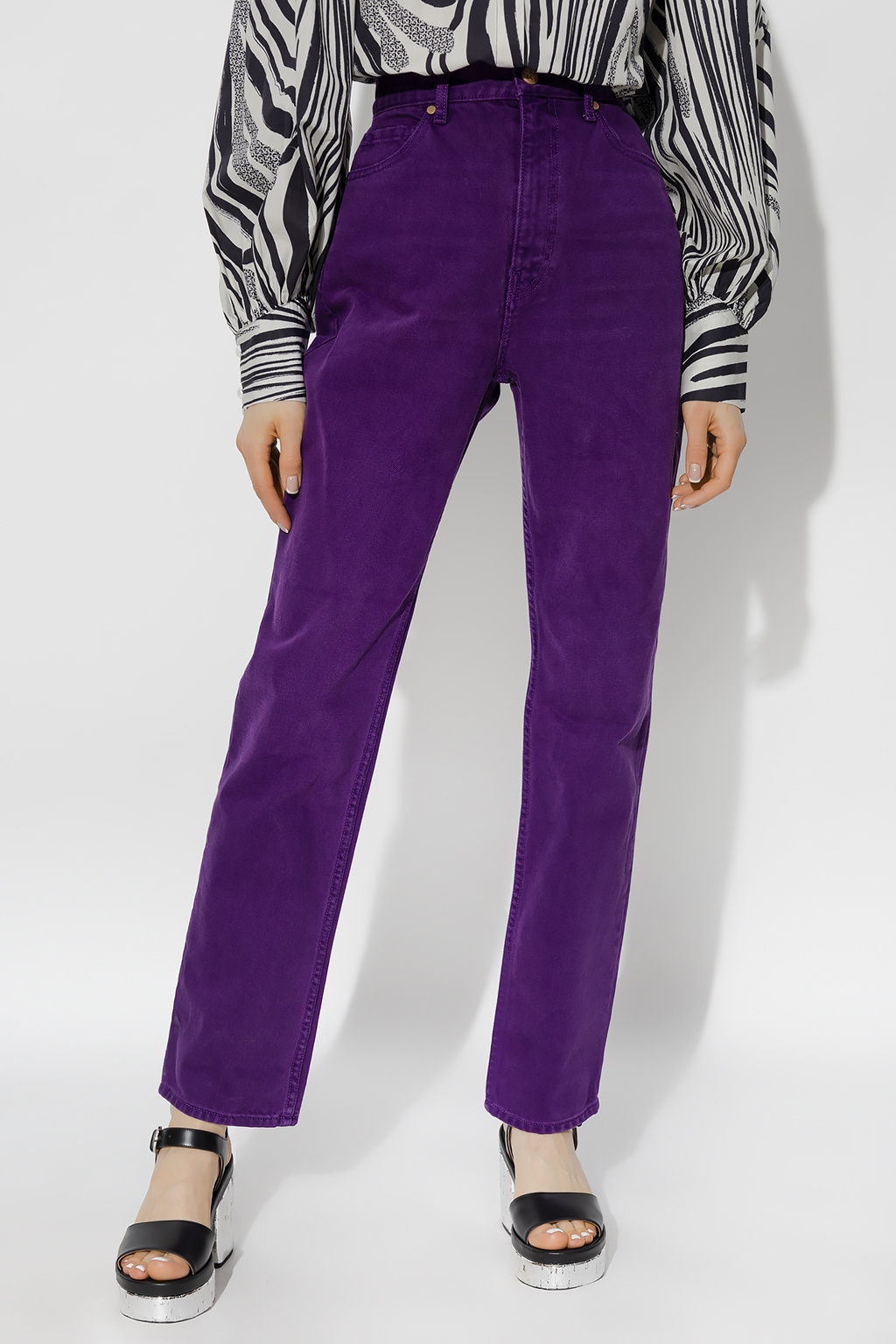 Purple high waisted jeans best sale